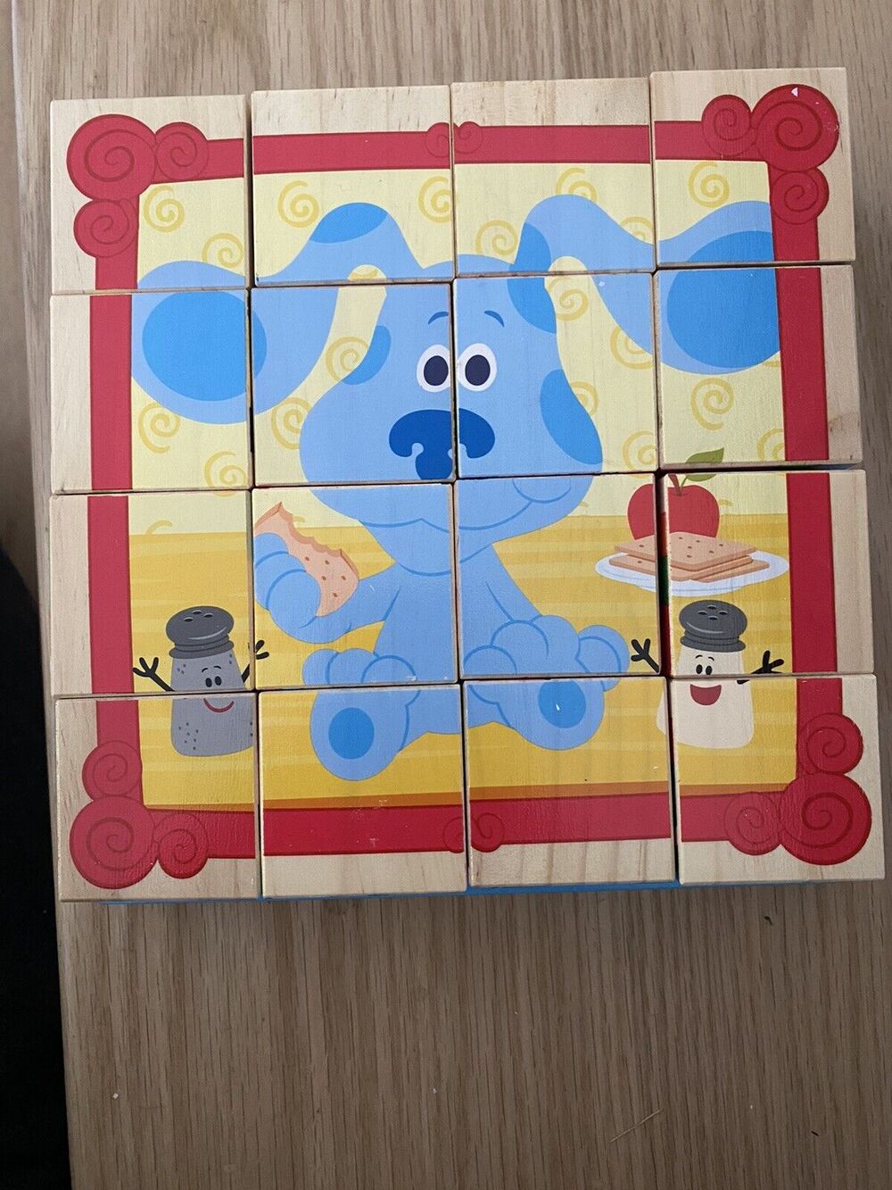 Melissa & Doug 16-Piece Wooden Blue’s Clues and You! Cube Puzzle 6 Puzzles In 1